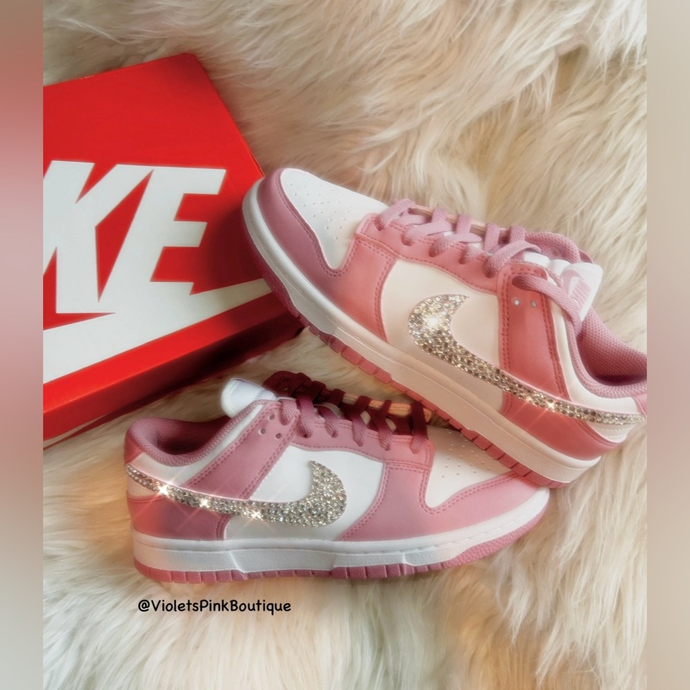 Swarovski Pink Dunk Custom Nike Sneakers Nike Bling Womens Collection
